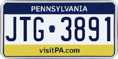 PA license plate JTG3891