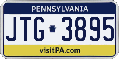 PA license plate JTG3895