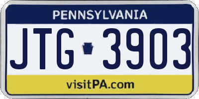 PA license plate JTG3903