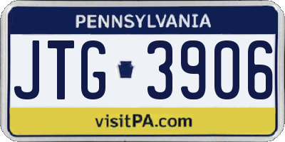 PA license plate JTG3906
