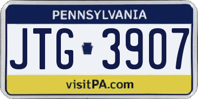 PA license plate JTG3907