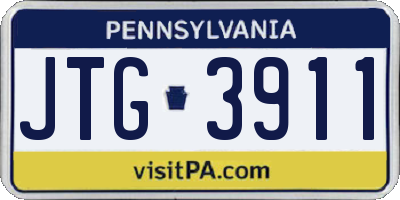 PA license plate JTG3911