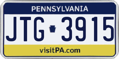 PA license plate JTG3915