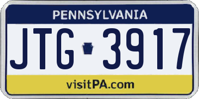 PA license plate JTG3917