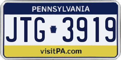 PA license plate JTG3919