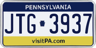 PA license plate JTG3937