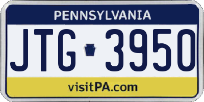 PA license plate JTG3950