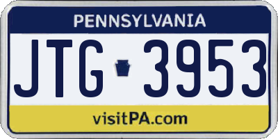 PA license plate JTG3953
