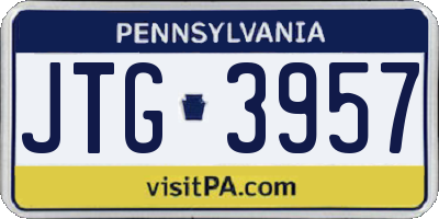 PA license plate JTG3957