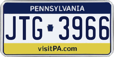 PA license plate JTG3966