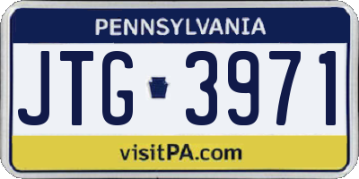 PA license plate JTG3971