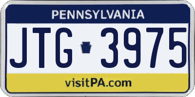 PA license plate JTG3975