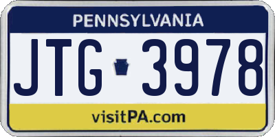 PA license plate JTG3978