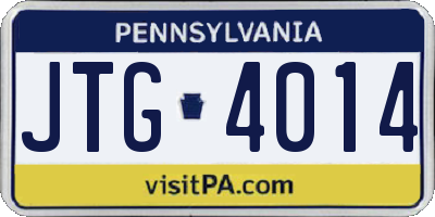 PA license plate JTG4014