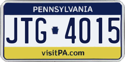 PA license plate JTG4015
