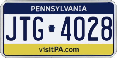 PA license plate JTG4028