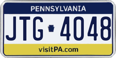 PA license plate JTG4048