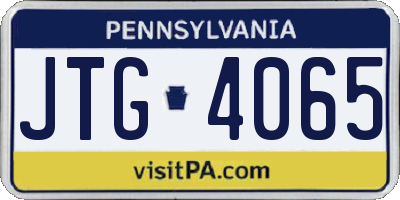 PA license plate JTG4065