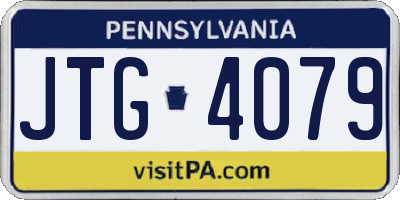 PA license plate JTG4079