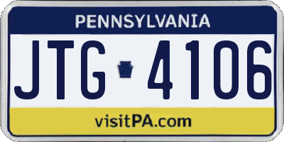 PA license plate JTG4106