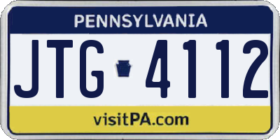 PA license plate JTG4112