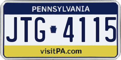 PA license plate JTG4115