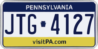 PA license plate JTG4127