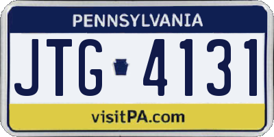 PA license plate JTG4131