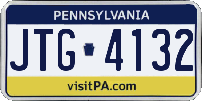 PA license plate JTG4132