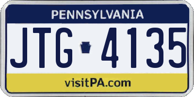 PA license plate JTG4135