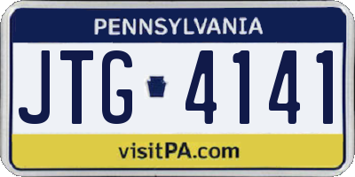 PA license plate JTG4141