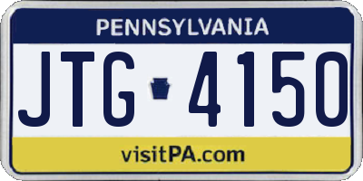 PA license plate JTG4150