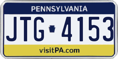 PA license plate JTG4153