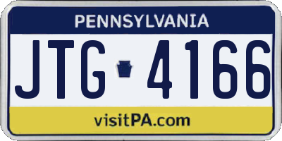 PA license plate JTG4166