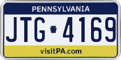 PA license plate JTG4169