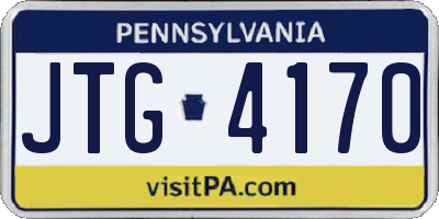 PA license plate JTG4170