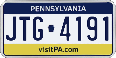 PA license plate JTG4191