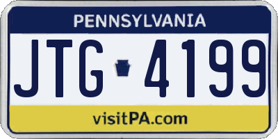 PA license plate JTG4199