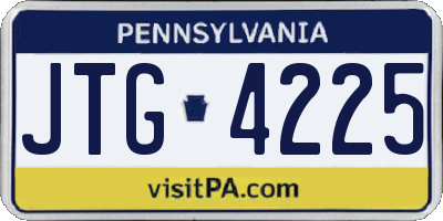 PA license plate JTG4225