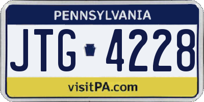 PA license plate JTG4228