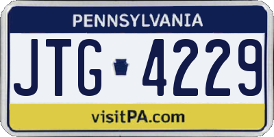 PA license plate JTG4229