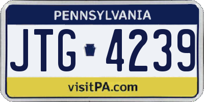 PA license plate JTG4239