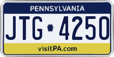 PA license plate JTG4250