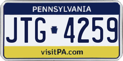 PA license plate JTG4259