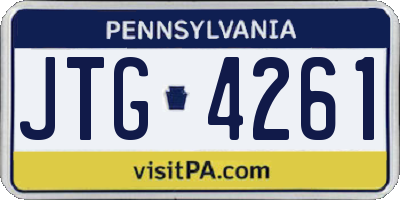 PA license plate JTG4261