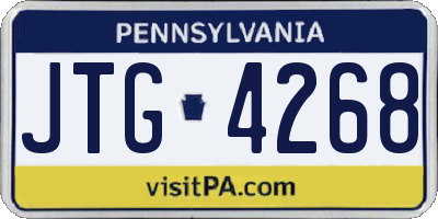 PA license plate JTG4268