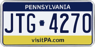 PA license plate JTG4270