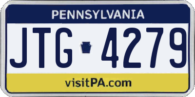 PA license plate JTG4279