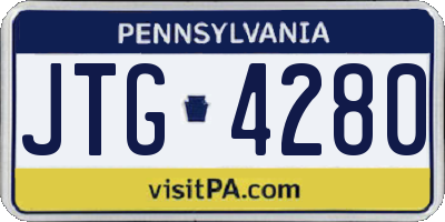 PA license plate JTG4280