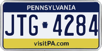 PA license plate JTG4284